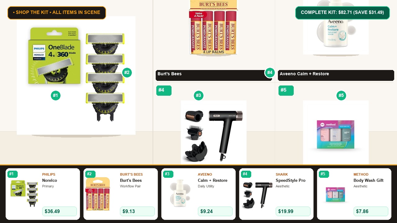 The 5-Item Beauty, Health & Personal Care (Philips & Burt's Bees) Problem-Solver Kit Room Scene Preview