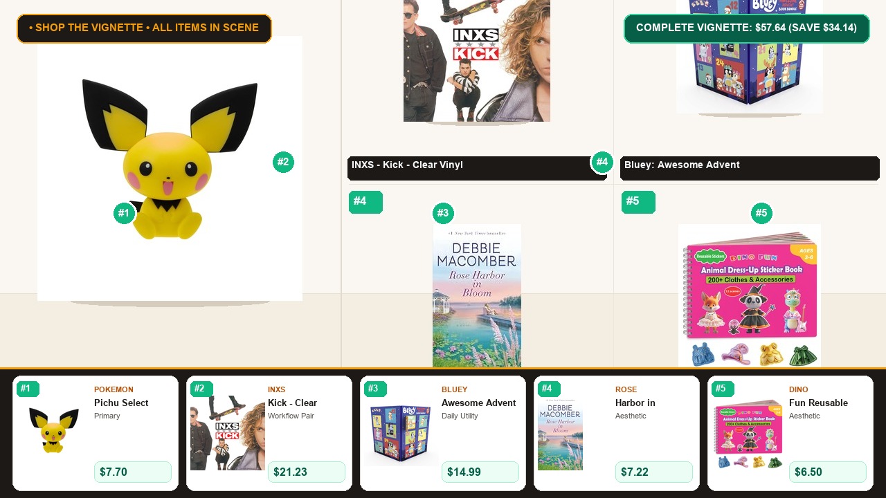 The Books, Music & Fine Art (Pokemon & INXS) Room Vignette Room Scene Preview