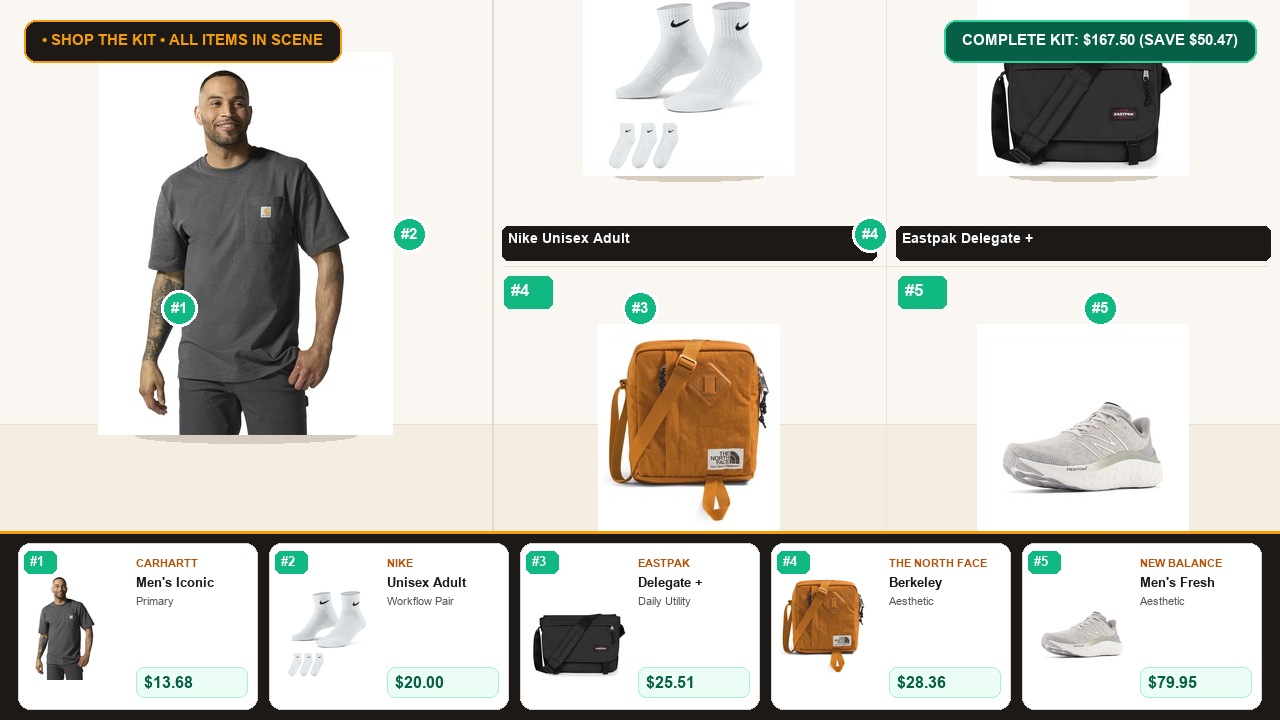 The 5-Item Clothing, Shoes & Jewelry (Carhartt & Nike) Problem-Solver Kit Room Scene Preview