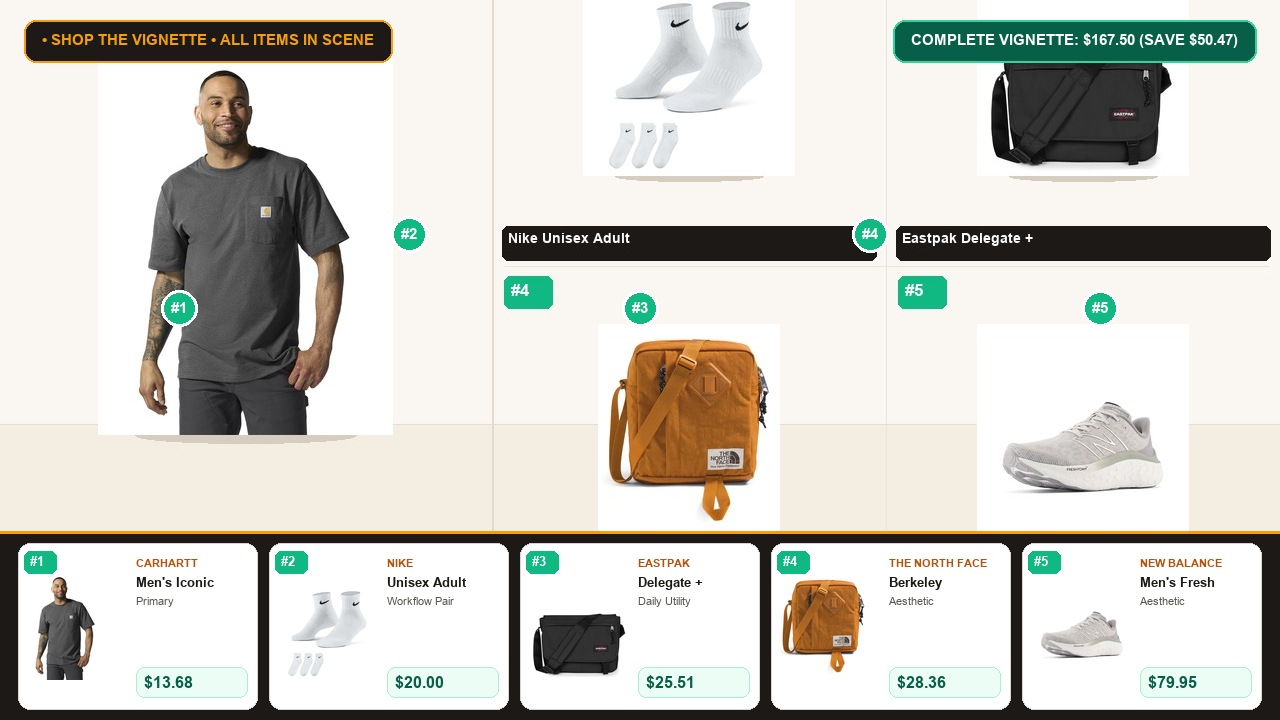The Clothing, Shoes & Jewelry (Carhartt & Nike) Room Vignette Room Scene Preview
