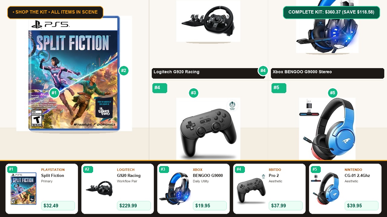 The 5-Item Digital Media & Gaming (Playstation & Logitech) Problem-Solver Kit Room Scene Preview