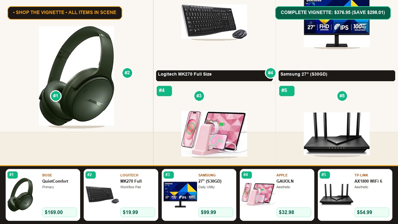 The Electronics & Gadgets (Bose & Logitech) Room Vignette Room Scene Preview