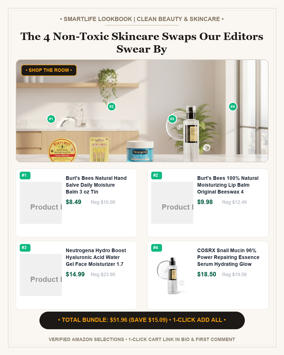 The 4 Non-Toxic Skincare Swaps Our Editors Swear By - Full 4:5 Shop the Room Lookbook Card