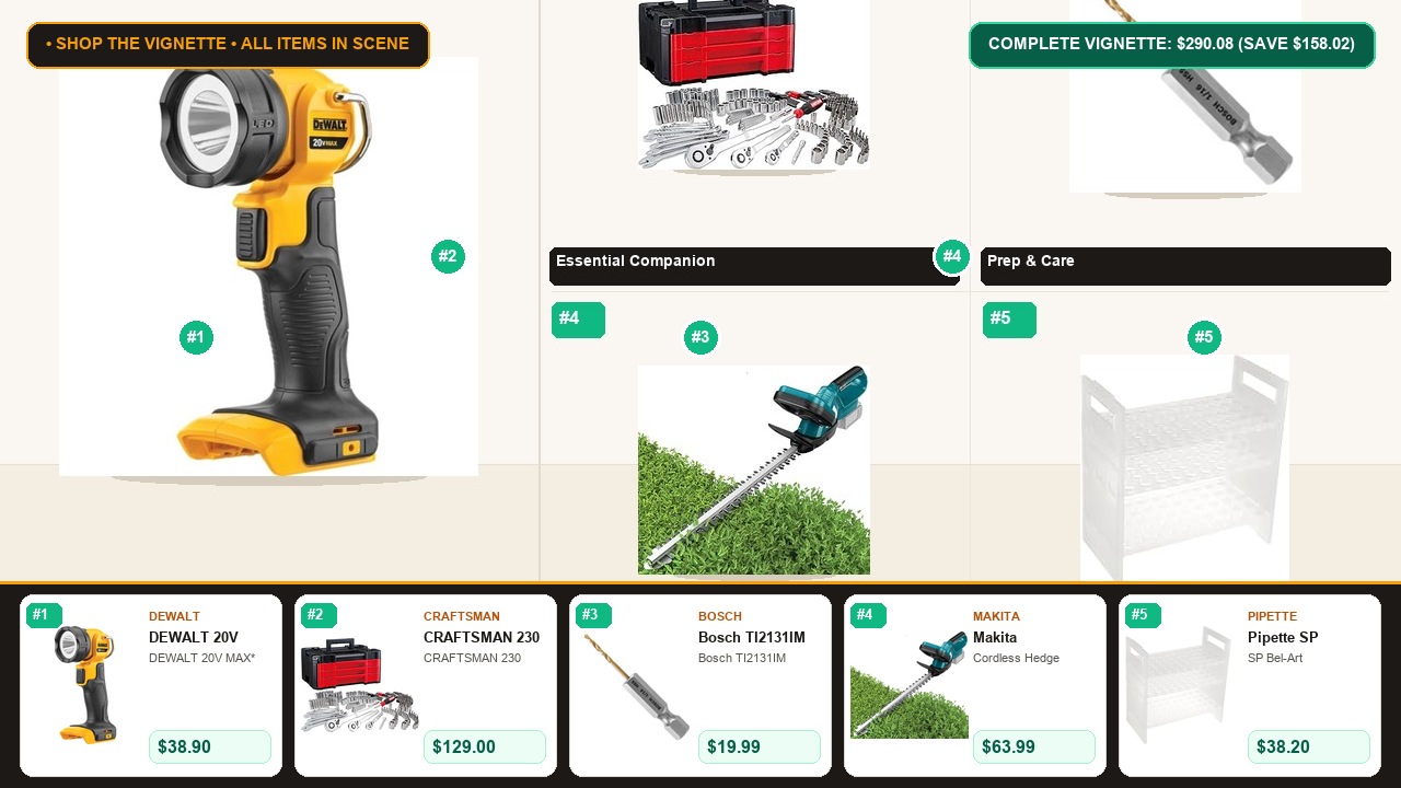 The Tools & Outdoors (Dewalt & Craftsman) Room Vignette Room Scene Preview